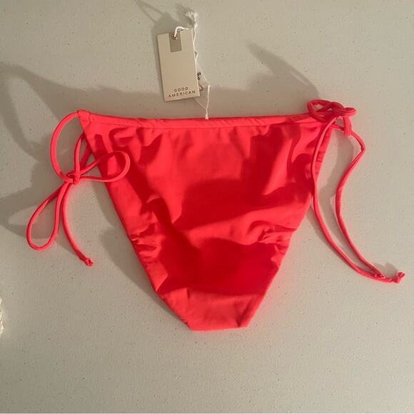 NWT Good American Tiny Ties Bikini swim bathing  Suit Neon bottoms Ivory top L - Picture 6 of 6